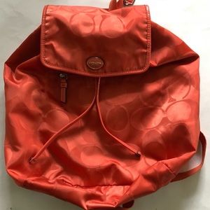 Coach Orange Backpack